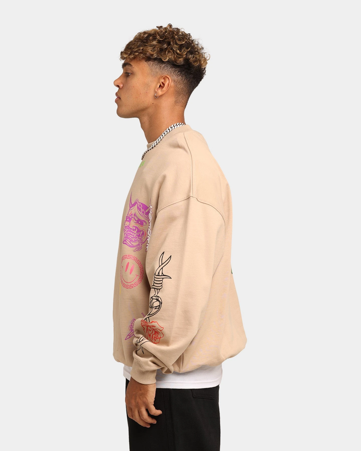 Loiter Hydra Multi Logo Crewneck Tan 8 Loiter Hydra Multi Logo Crewneck Tan - Image 6