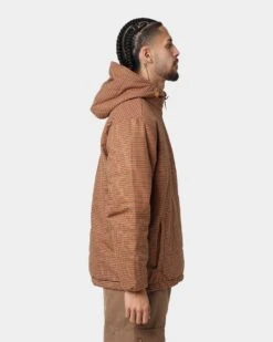 Brixton Cass Half Zip Puffer Jacket Brick -Champioe Style 02035439 YX139 mens 0050