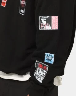 Loiter Patchwork Crewneck Black -Champioe Style 02035544 YB001 mens 0070