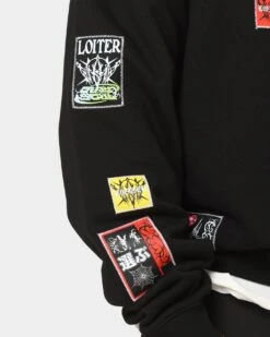 Loiter Patchwork Crewneck Black -Champioe Style 02035544 YB001 mens 0090