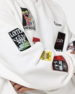 Loiter Patchwork Crewneck Off White -Champioe Style 02035544 YO007 mens 0080