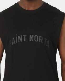 Saint Morta Kingdom Muscle T-Shirt Black/Black -Champioe Style 02035796 YB015 mens 030