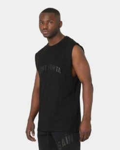 Saint Morta Kingdom Muscle T-Shirt Black/Black -Champioe Style 02035796 YB015 mens 060