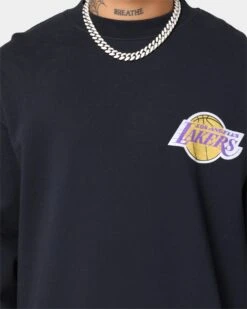 Mitchell & Ness Los Angeles Lakers Champ Crewneck Faded Black -Champioe Style 02035965 YB554 mens 00030 91533160 8883 4e3a b6b3 c1da1c849235