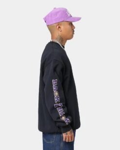 Mitchell & Ness Los Angeles Lakers Champ Crewneck Faded Black -Champioe Style 02035965 YB554 mens 00050 bf01cb98 1b2e 49b8 ba3a 9f5619817bc4