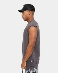 Carre Metalle Muscle Crewneck Washed Grey -Champioe Style 02036025 YQ172 mens 0040