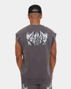 Carre Metalle Muscle Crewneck Washed Grey -Champioe Style 02036025 YQ172 mens 0050