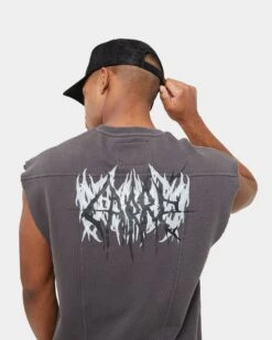 Carre Metalle Muscle Crewneck Washed Grey -Champioe Style 02036025 YQ172 mens 0070