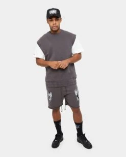 Carre Metalle Muscle Crewneck Washed Grey -Champioe Style 02036025 YQ172 mens 0080