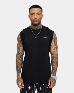 Saint Morta Numeraire Raglan Muscle T-Shirt Black/Black -Champioe Style 02036059 YB015 mens 030