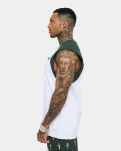 Saint Morta Numeraire Raglan Muscle T-Shirt Dark Green/White -Champioe Style 02036059 YD024 mens 040