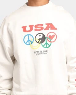 Loiter Tribute Crewneck Off White -Champioe Style 02036102 YO007 mens 0030