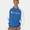 Champion Reverse Weave Raglan Crew Living In Blue -Champioe Style 02036217 YL090 mens 0010