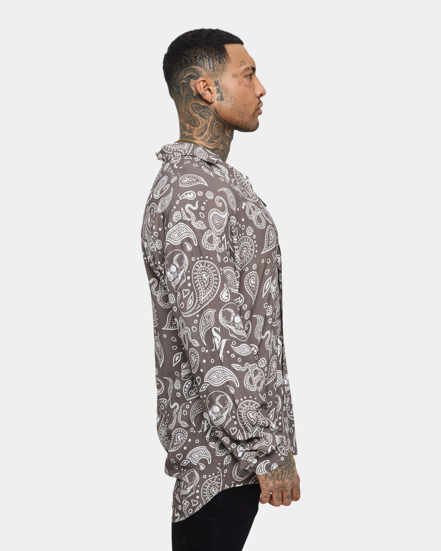 Saint Morta Paisley Skulls Long Sleeve Button Up Shirt Vintage Brown 8 Saint Morta Paisley Skulls Long Sleeve Button Up Shirt Vintage Brown - Image 6