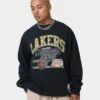 Mitchell & Ness Los Angeles Lakers Hoop Crew Crewneck Faded Black -Champioe Style 02036532 YB554 mens 0010
