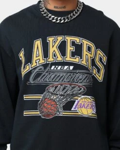 Mitchell & Ness Los Angeles Lakers Hoop Crew Crewneck Faded Black 10 Mitchell & Ness Los Angeles Lakers Hoop Crew Crewneck Faded Black -Champioe Style 02036532 YB554 mens 0030