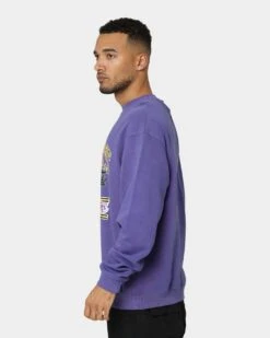 Mitchell & Ness Los Angeles Lakers Hoop Crew Crewneck Faded Purple -Champioe Style 02036532 YF432 mens 0060