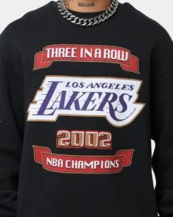 Mitchell & Ness Los Angeles Lakers 3 In A Row Vintage Crewneck Faded Black -Champioe Style 02036557 YB554 mens 0040