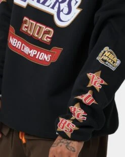Mitchell & Ness Los Angeles Lakers 3 In A Row Vintage Crewneck Faded Black -Champioe Style 02036557 YB554 mens 0080