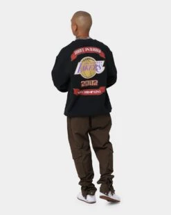 Mitchell & Ness Los Angeles Lakers 3 In A Row Vintage Crewneck Faded Black -Champioe Style 02036557 YB554 mens 0090