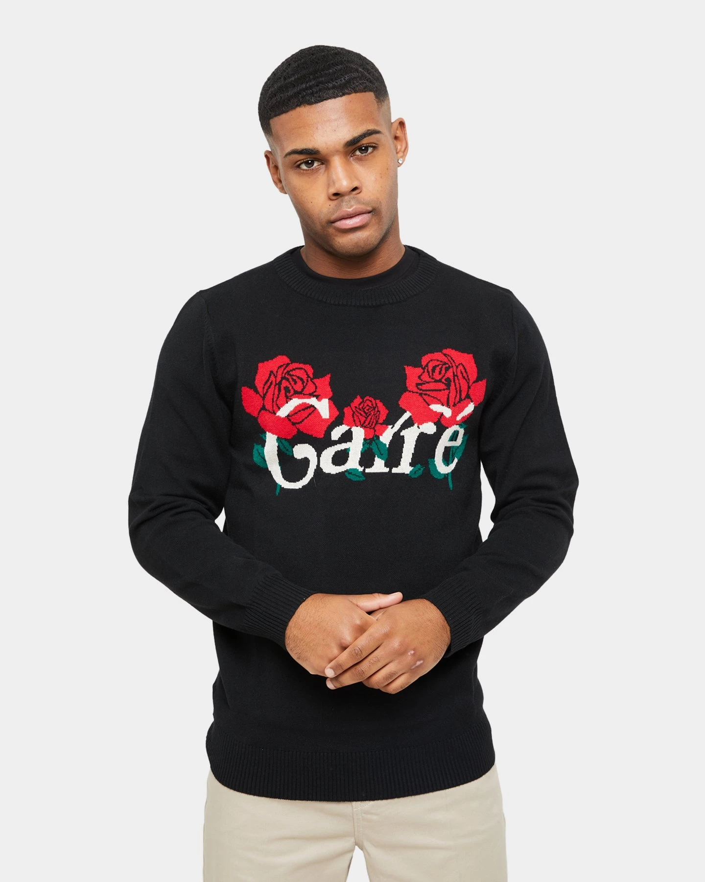 Carre Volle Rose Knit Sweater Black 3 Carre Volle Rose Knit Sweater Black