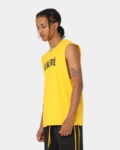 Carre Cours Muscle T-Shirt Yellow -Champioe Style 02037102 YY001 mens 0070