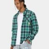 Carré Revolutionnaires Flannel Shirt Deep Teal -Champioe Style 02037163 YD527 mens 0010