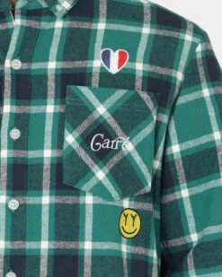 Carré Revolutionnaires Flannel Shirt Deep Teal -Champioe Style 02037163 YD527 mens 0040
