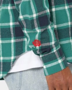 Carré Revolutionnaires Flannel Shirt Deep Teal -Champioe Style 02037163 YD527 mens 0090