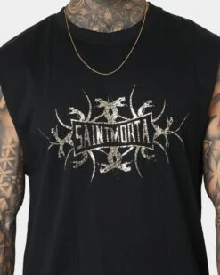 Saint Morta Venom Oversized Muscle T-Shirt Black/Gold -Champioe Style 02037170 YB003 mens 003 901bc091 cff9 4475 aab9 d111f9109819