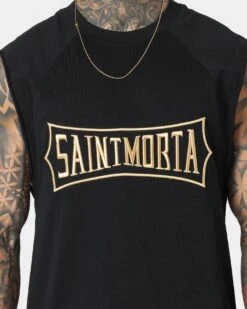 Saint Morta Ceremony Raglan Muscle T-Shirt Black/Gold -Champioe Style 02037171 YB003 mens 003