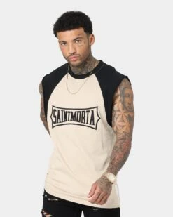Saint Morta Ceremony Raglan Muscle T-Shirt Black/Stone