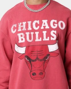 Mitchell & Ness Chicago Bulls Vintage HWC Big LG Crewneck Faded Red -Champioe Style 02037445 YF428 mens 0030