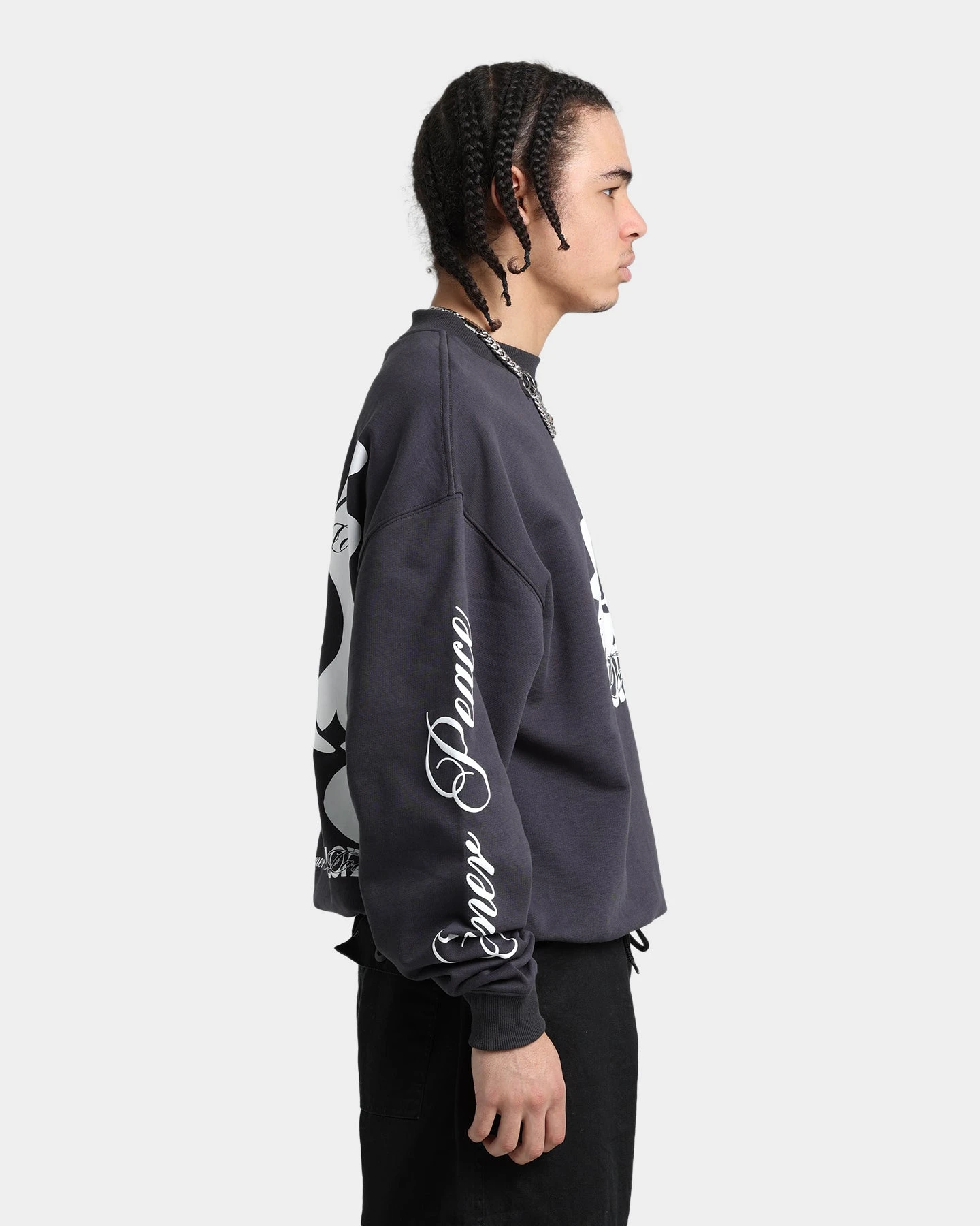 Loiter Utopia Fleur Crewneck Charcoal 8 Loiter Utopia Fleur Crewneck Charcoal - Image 6