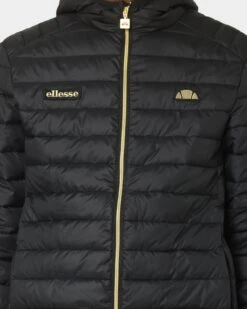 Ellesse Lombardy Padded Puffer Jacket Black/Gold -Champioe Style 02037938 YB003 mens 0030