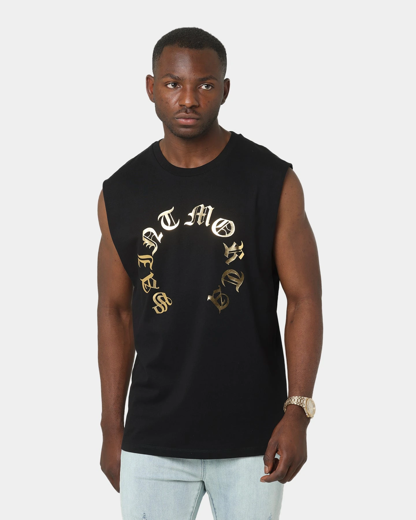 Saint Morta Humanity Oversized Muscle T-Shirt Black/Gold 3 Saint Morta Humanity Oversized Muscle T-Shirt Black/Gold