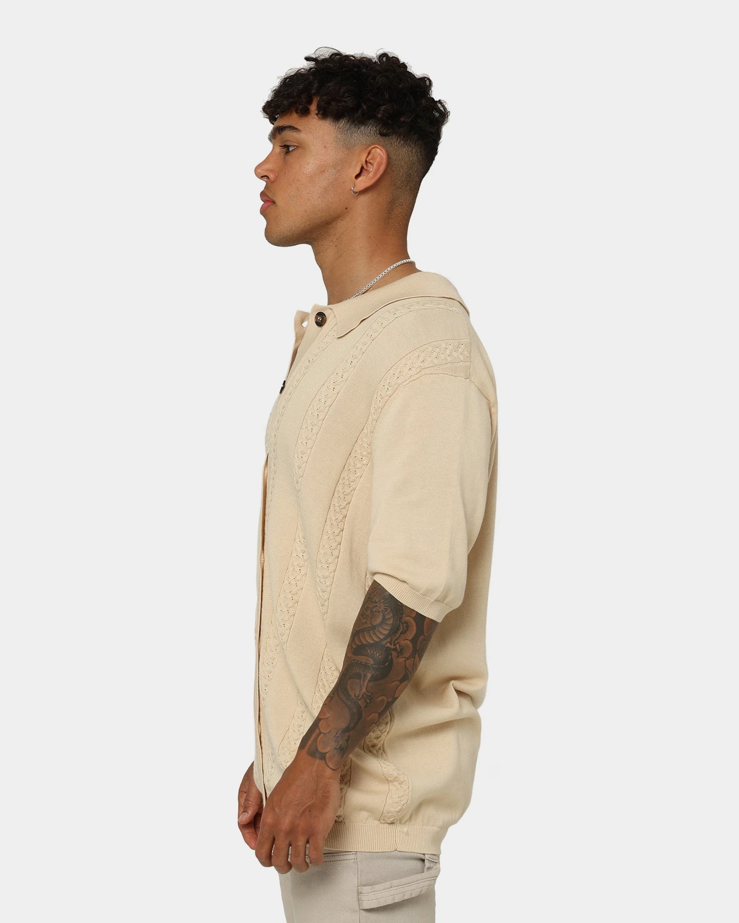 404 Cable Knit Button Up Ecru 10 404 Cable Knit Button Up Ecru - Image 8