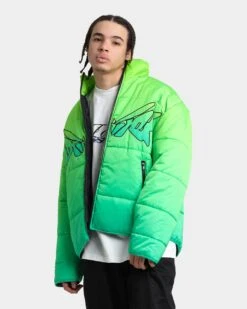 Loiter Cyber Gradient Puffer Jacket Neon Green -Champioe Style 02039052 YN359 mens 0010