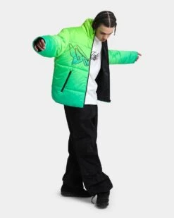 Loiter Cyber Gradient Puffer Jacket Neon Green -Champioe Style 02039052 YN359 mens 0030