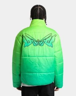 Loiter Cyber Gradient Puffer Jacket Neon Green -Champioe Style 02039052 YN359 mens 0050