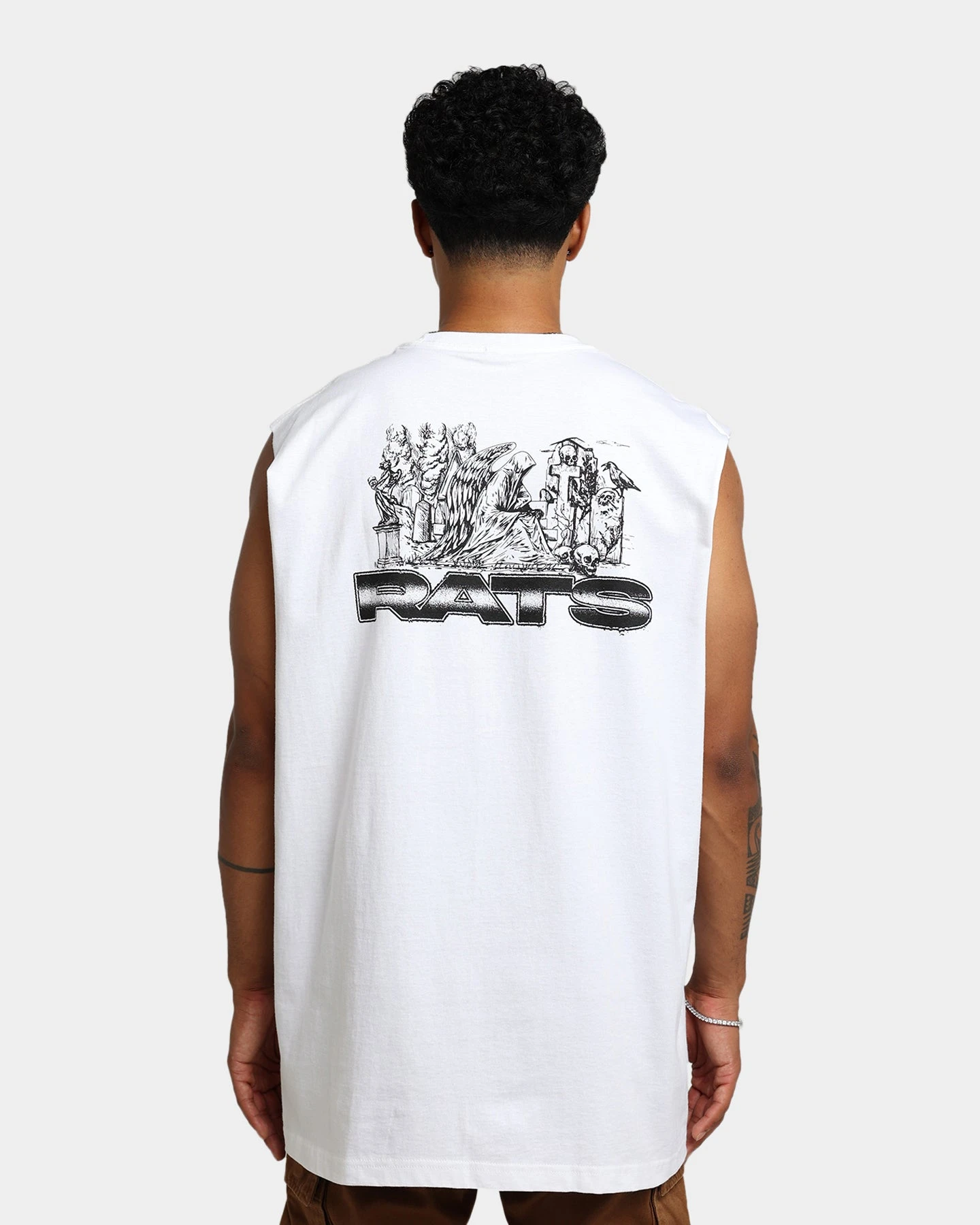 Rats Get Fat Memorial Muscle T-Shirt White 7 Rats Get Fat Memorial Muscle T-Shirt White - Image 5