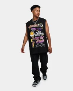 Goat Crew City Of Angels Muscle T-Shirt Black -Champioe Style 02039121 YB001 mens 0030