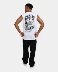Rats Get Fat Skull Muscle T-Shirt White 12 Rats Get Fat Skull Muscle T-Shirt White -Champioe Style 02039134 YW100 mens 0030