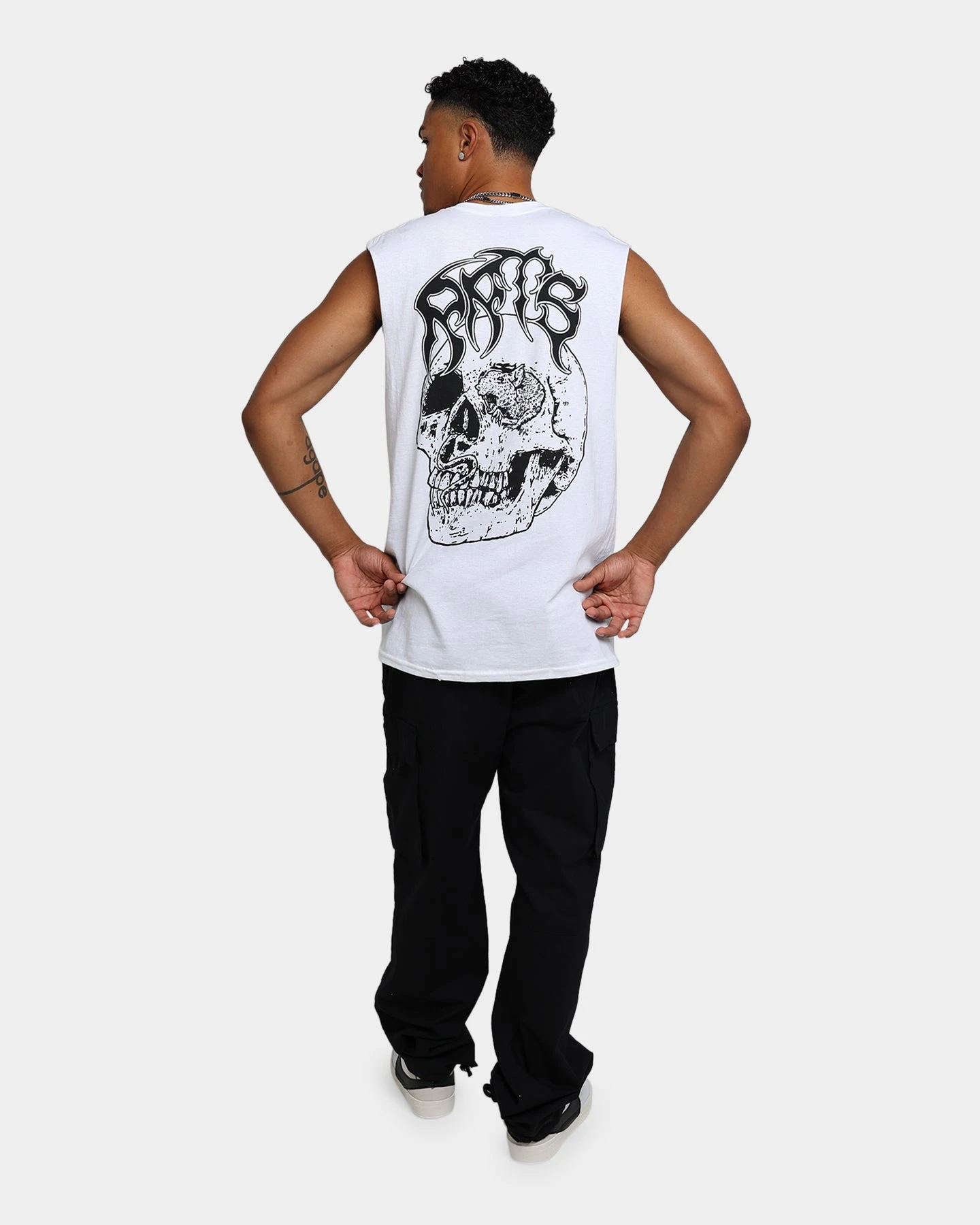 Rats Get Fat Skull Muscle T-Shirt White 5 Rats Get Fat Skull Muscle T-Shirt White - Image 3