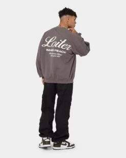Loiter Aura Premium Crewneck Charcoal -Champioe Style 02039139 YC300 mens 030