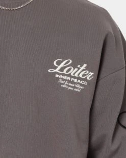 Loiter Aura Premium Crewneck Charcoal -Champioe Style 02039139 YC300 mens 040