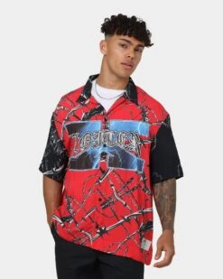 Loiter Frontline Button Up Shirt Red