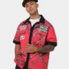 Loiter Daytona Mechanic Button Up Shirt Red -Champioe Style 02039882 YR001 mens 0010