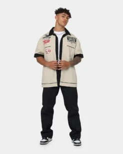 Loiter Daytona Mechanic Button Up Shirt Stone -Champioe Style 02039882 YS400 mens 0030