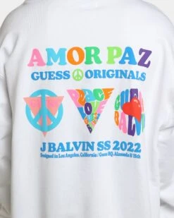 Guess Originals GUESS Originals X J Balvin Amor Sweat Shirt Pure White -Champioe Style 02039936 YW268 mens 040